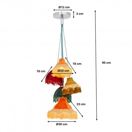 Pendant Lamp Saloon Fringes 5 Kare Design Pendant Lamp Saloon Fringes 5 Kare Design