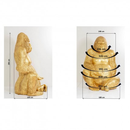 Woonaccessoires gorilla XXL 249cm goud Kare Design