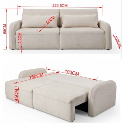 Sofa Bed Fridolin cream Kare Design