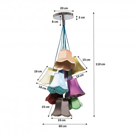 Hanglamp Saloon Flowers 9 Kare Design
