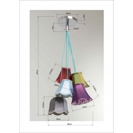 Hanglamp Saloon Flowers 5 Kare Design