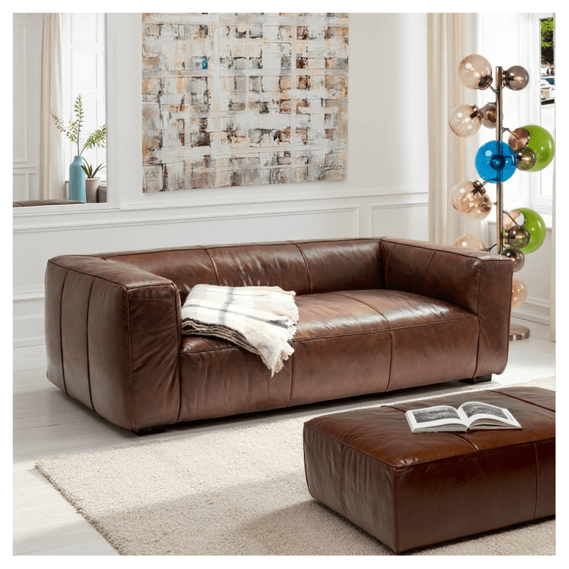 Brown leather sofa - Cubetto - Kare Design