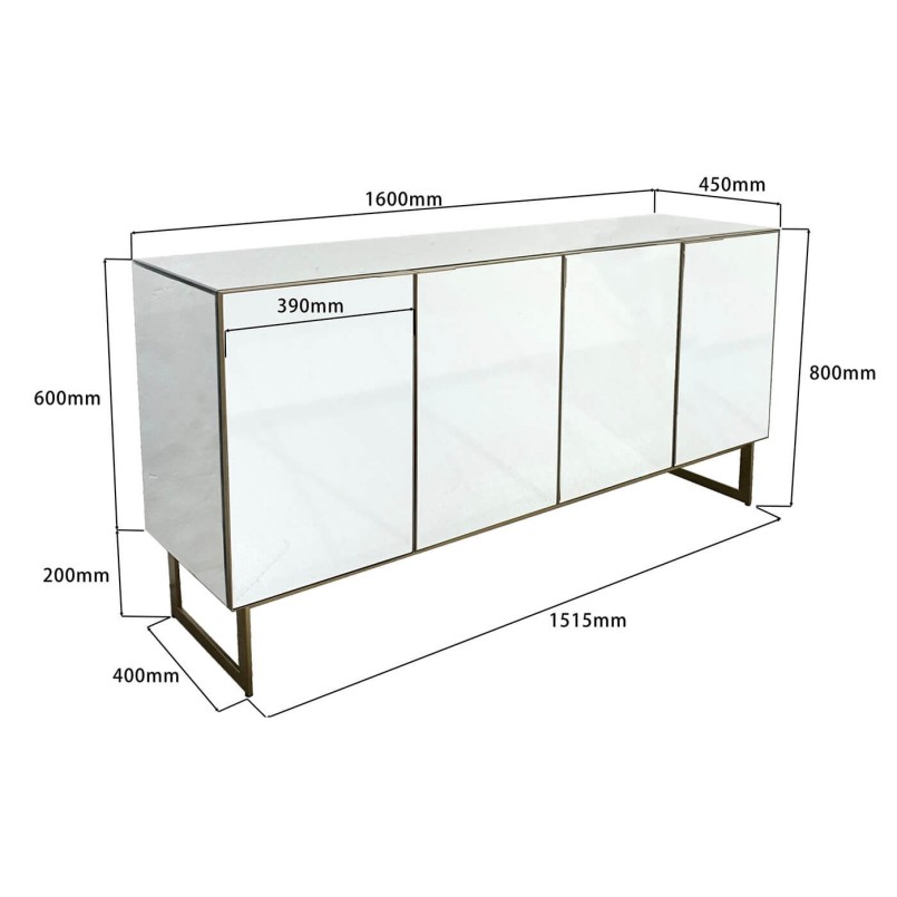 Black mirror sideboard - Soran - Kare Design