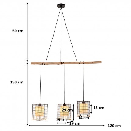 Pendant Lamp Three Grids 120cm Kare Design Pendant Lamp Three Grids 120cm Kare Design