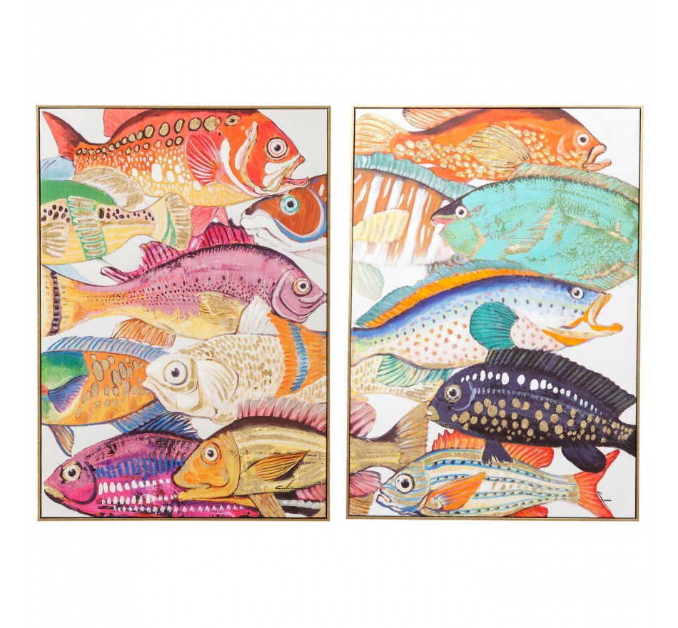 Framed Picture Fish Meeting 40x50cm (2/Set) Kare Design Framed Picture Fish Meeting 40x50cm (2/Set) Kare Design