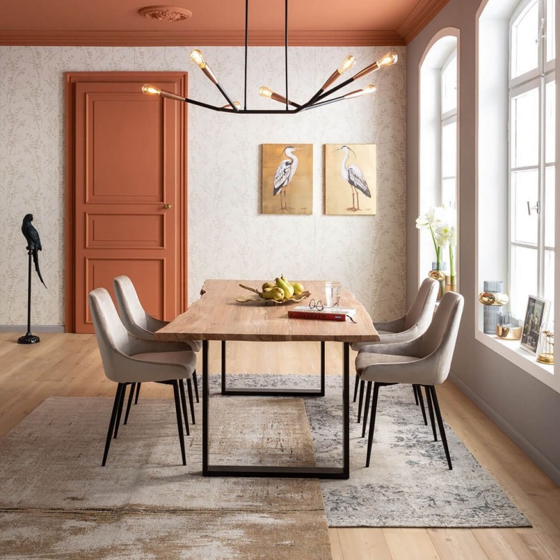 Beige fluwelen stoel - East Side - Kare Design