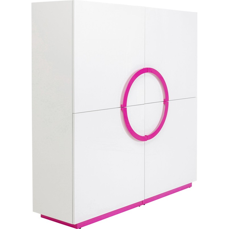 Armoire Tresor blanc rose160x166cm