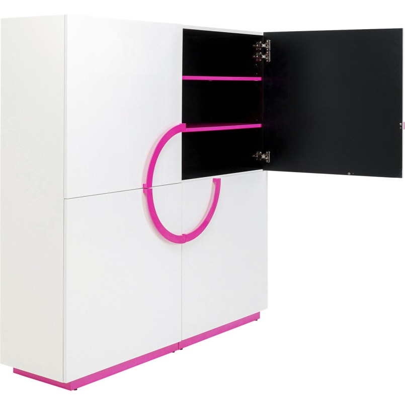 Armoire Tresor blanc rose160x166cm