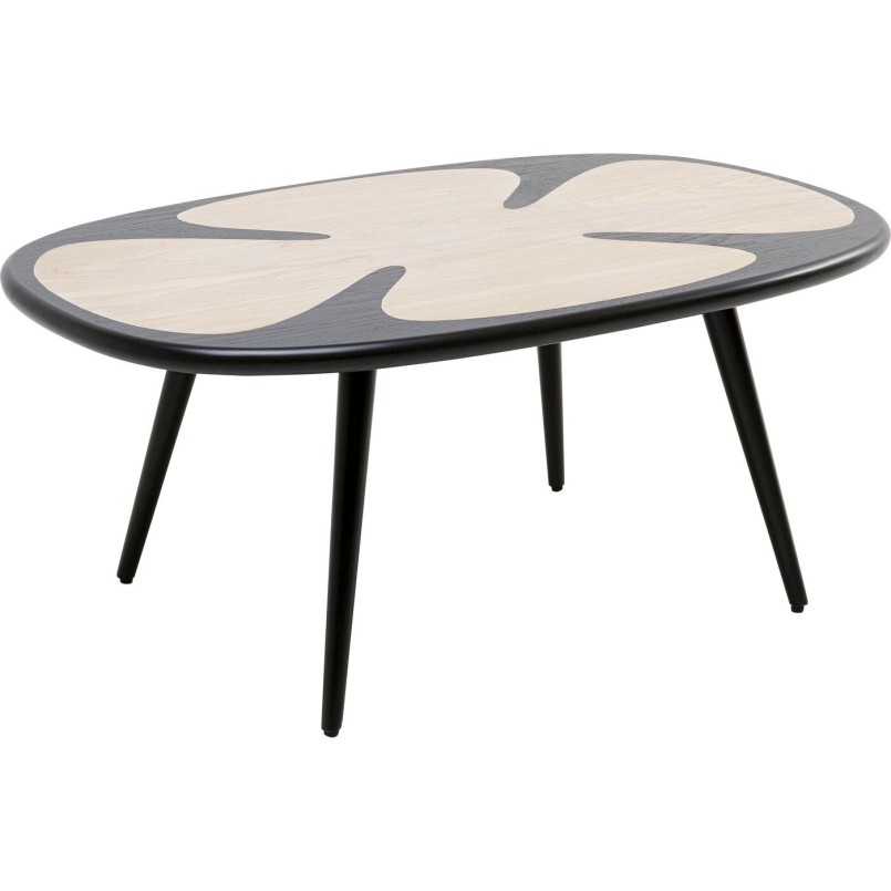 Table basse Petal nature noir 90x60cm