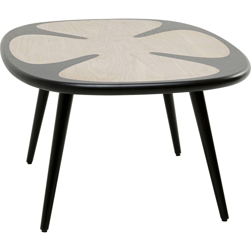 Table basse Petal nature noir 90x60cm