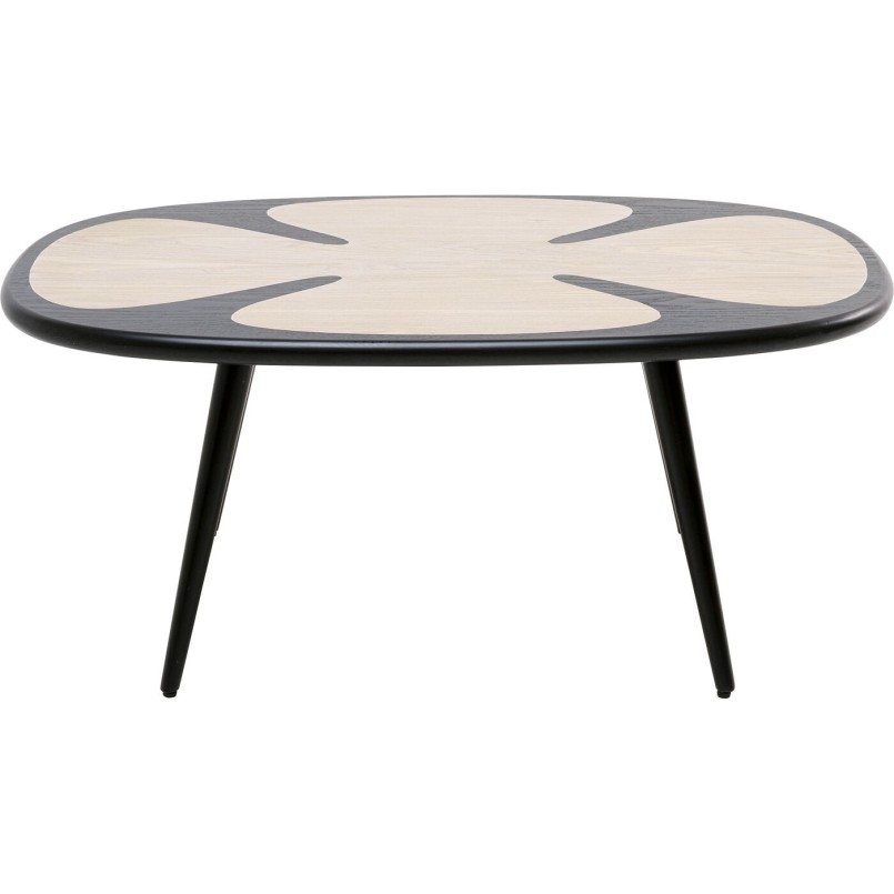 Table basse Petal nature noir 90x60cm