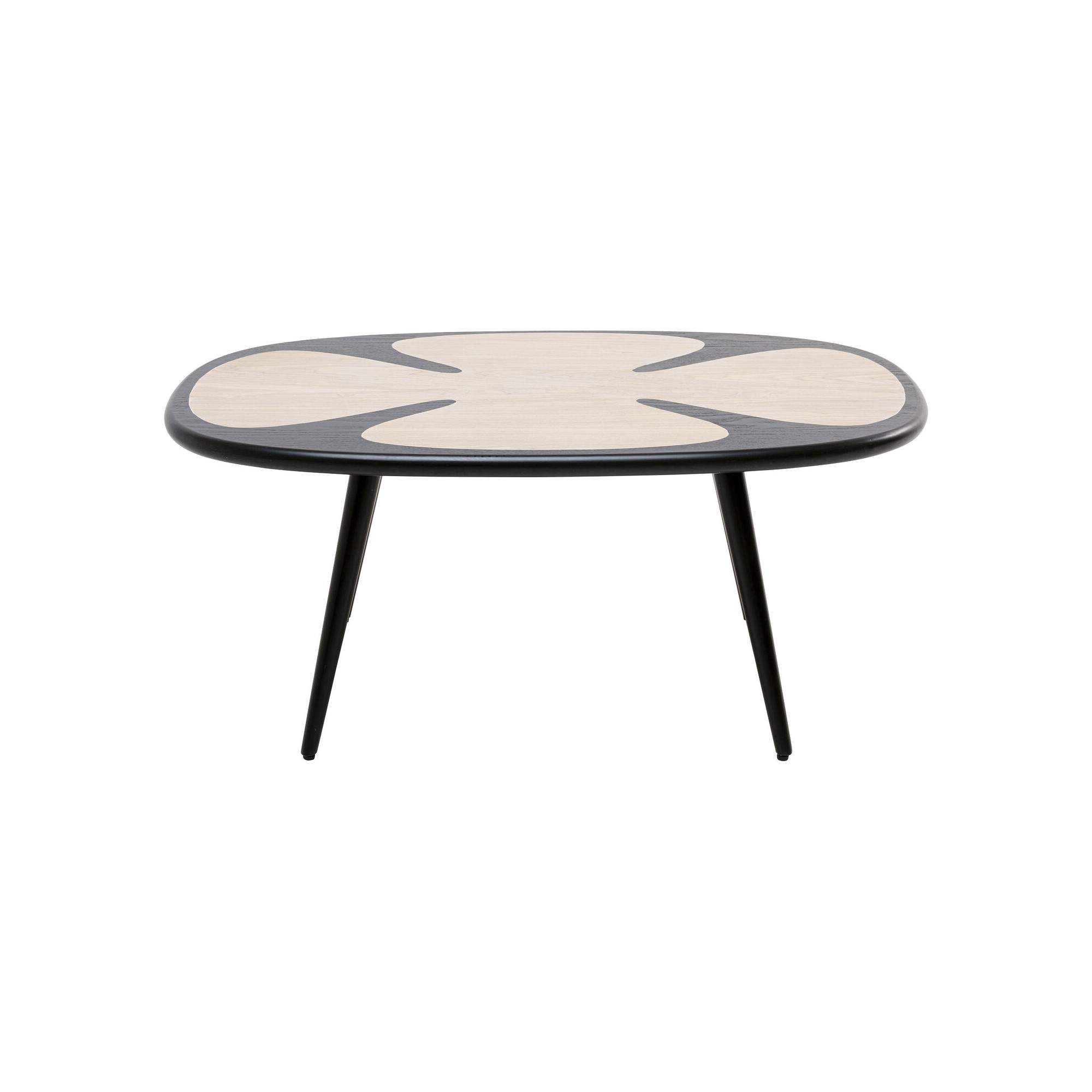 Table basse Petal nature noir 90x60cm