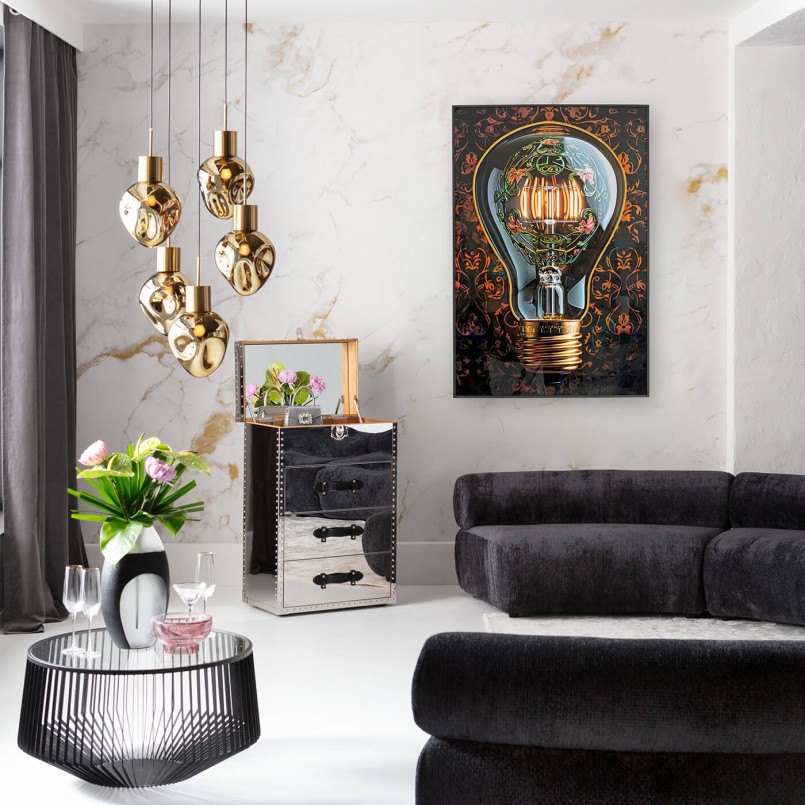 Schilderij LED gloeilamp 80x120cm Kare Design