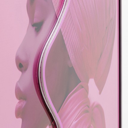 Schilderij LED roze sjaal vrouw 80x80cm Kare Design