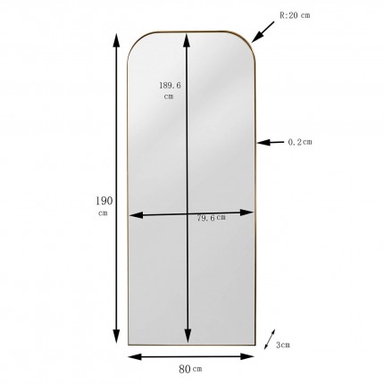 Wall Mirror Opera gold 190x80cmKare Design