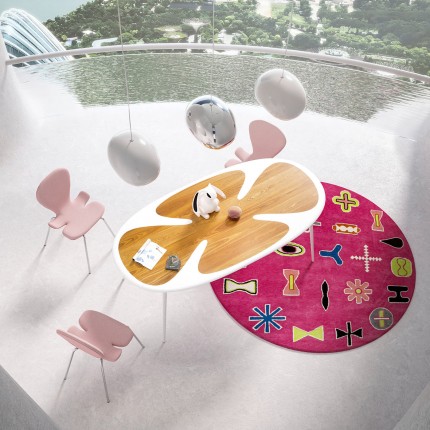 Vloerkleed Glyph Ø200cm roze Kare Design