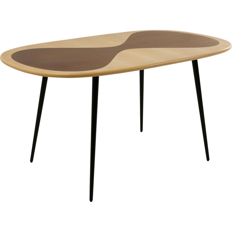 Table Petal Nature noir 150x90cm