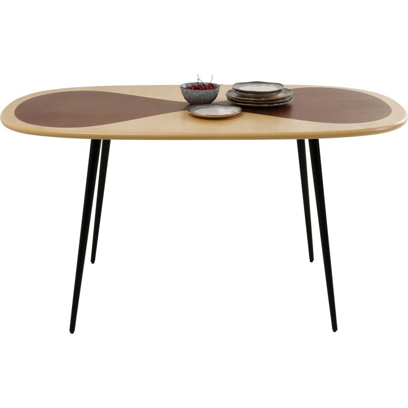 Table Petal Nature noir 150x90cm