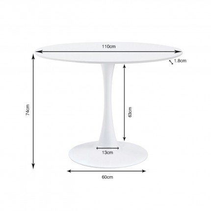 Table Schickeria Ø110cm white Kare Design Table Schickeria Ø110cm white Kare Design