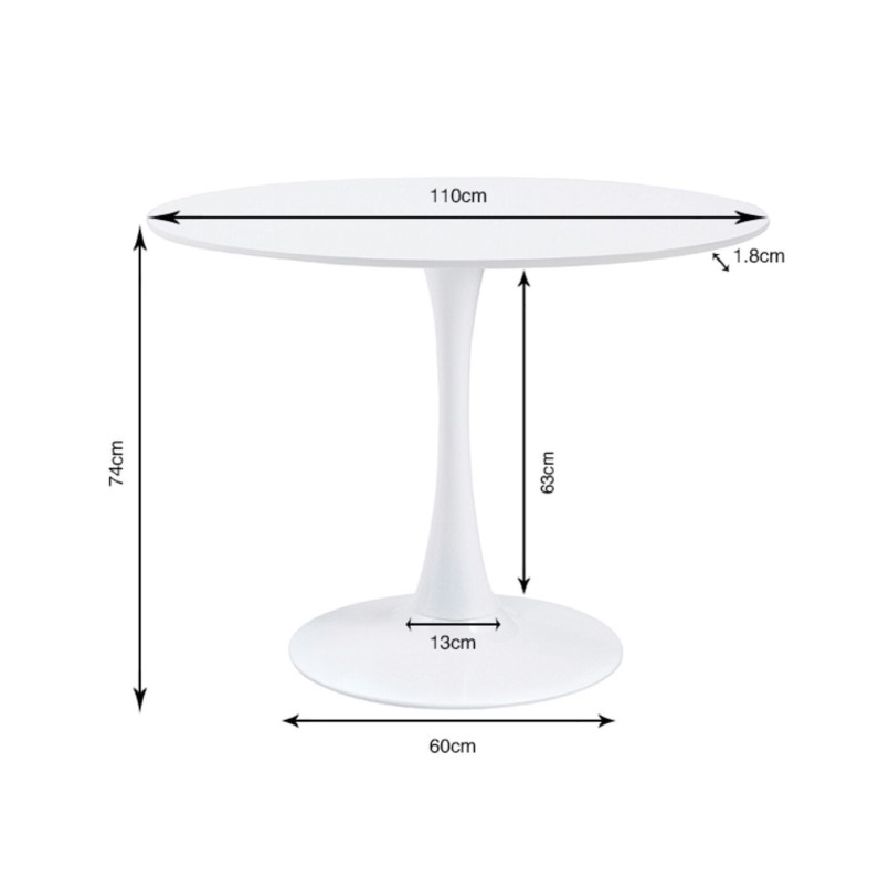 Eettafel Schickeria Ø110cm roze Kare Design