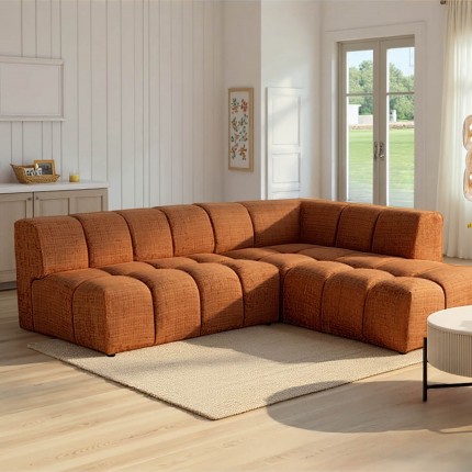 Hoekbank Belami oranje rechts Kare Design