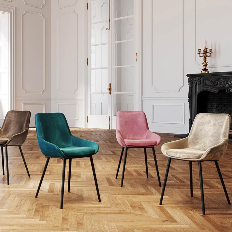 Bruine fluwelen stoel - East Side - Kare Design