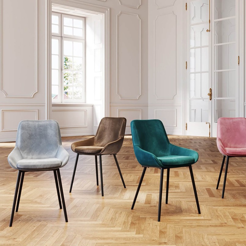 Bruine fluwelen stoel - East Side - Kare Design