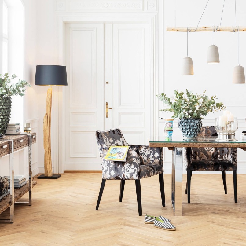 Floated Wood Floor Lamp - Nature Straight - Kare Design