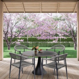 Tuinmeubilair Grande Possibilita tafel 120cm en 4 stoelen grijs Kare Design