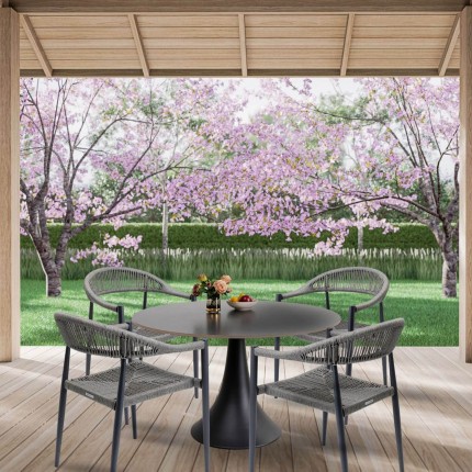 Tuinmeubilair Grande Possibilita tafel 120cm en 4 stoelen grijs Kare Design