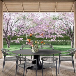 Tuinmeubilair Grande Possibilita tafel 220cm en 6 stoelen grijs Kare Design