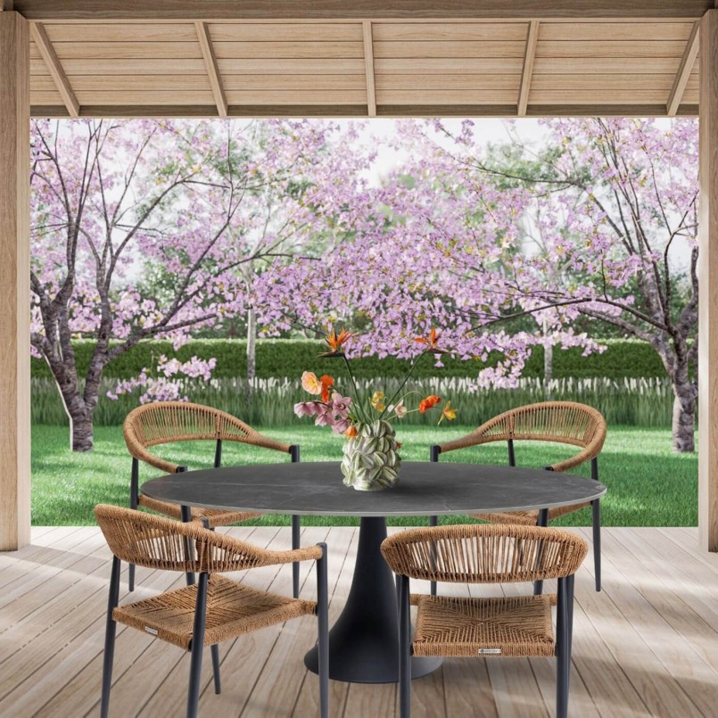 Outdoor set Grande Possibilita table 180cm and 4 chairs nature Kare Design