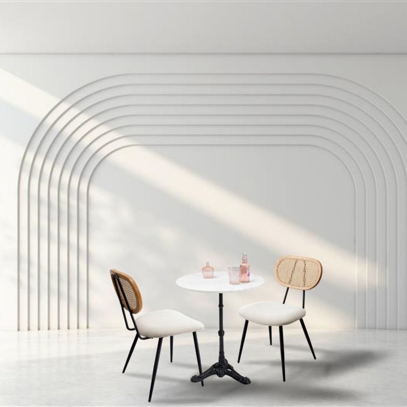 Set table and 2 chairs white Bistrot Rosali Kare Design