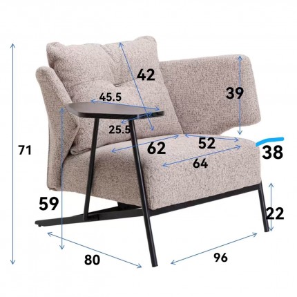 Fauteuil Taylor beige Kare Design