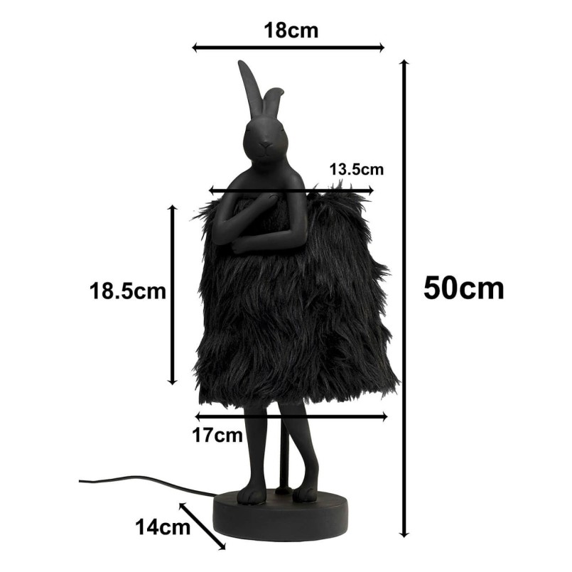 Black long-haired rabbit lamp - Animal - Kare Design