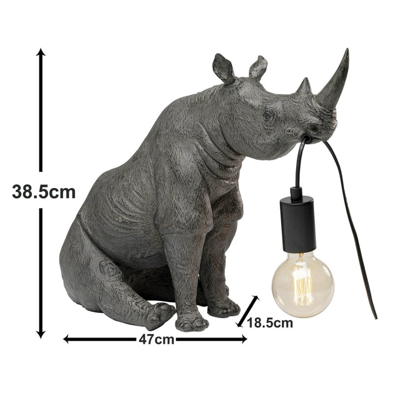 Tafellamp grijze zittende neushoorn Kare Design