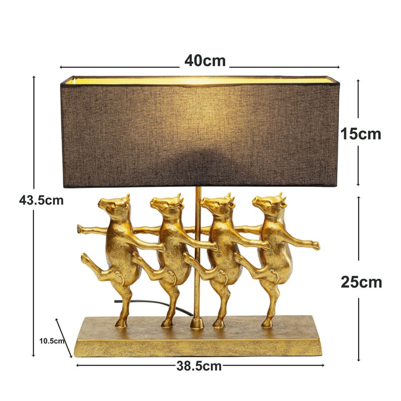 Lamp met dansende gouden koeien - Kare Design