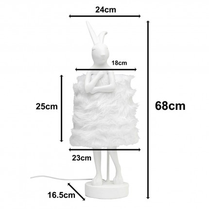 Tafellamp Animal konijn Fluff 68cm wit Kare Design Tafellamp Animal konijn Fluff 68cm wit Kare Design