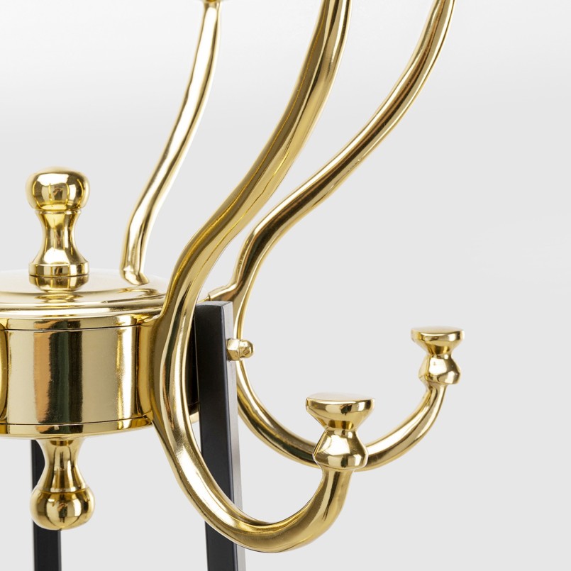 Vintage zwart staal en gouden aluminium kapstok - Luna - Kare Design