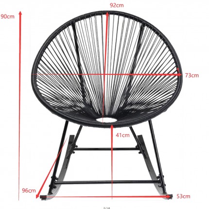 Schommelstoel Acapulco zwart Kare Design