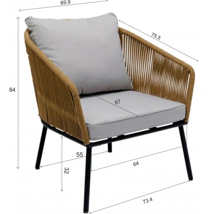 Outdoor Armchair Elba brown Kare Design