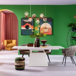 Witte rechthoekige uitschuifbare eettafel - Benvenuto - Kare Design