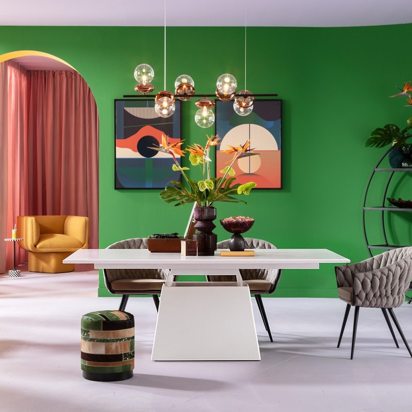 Witte rechthoekige uitschuifbare eettafel - Benvenuto - Kare Design