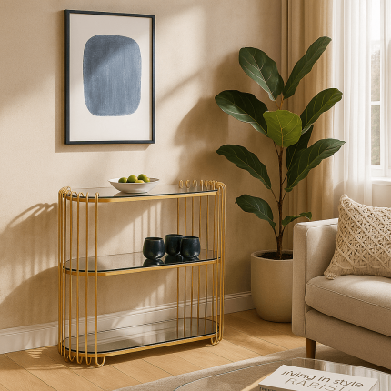 Console Wire 81x37cm brass Kare Design Console Wire 81x37cm brass Kare Design