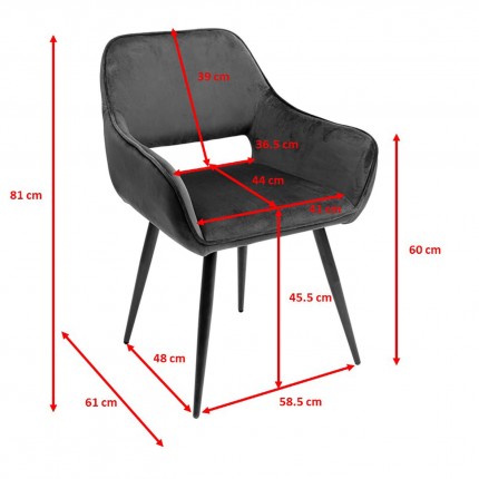 Chair with armrests San Francisco Grey Kare Design Chair with armrests San Francisco Grey Kare Design