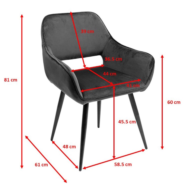 Stoel met eigentijdse grijze armleuningen - San Francisco - Kare Design