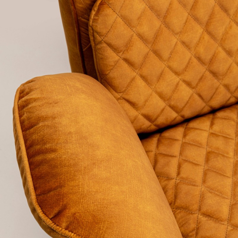 Fauteuil Tudor fluweel oker Kare Design