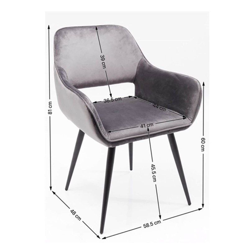 Chair with armrests San Francisco cream Kare Design