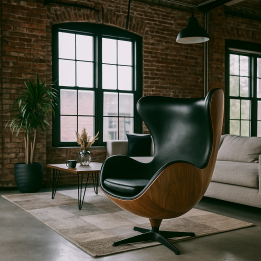 Bureaustoel in zwart leer - Lounge - Kare Design