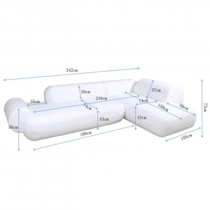 Corner sofa Soft white right Kare Design